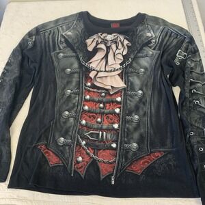 Spiral Direct GOTH METAL Allover Longsleeve T-Shirt/Tribal/Rock/Metal/Skull XXL